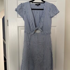 Lulu's Blue and White Striped Midi Dress